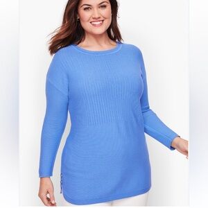 Talbots Mixed Stitch Sweater with Button Detail Sz 2X